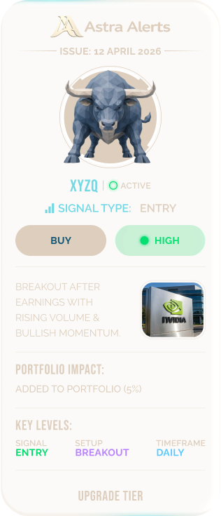 AstraAlerts live signal - NVDA, BUY, conviction HIGH